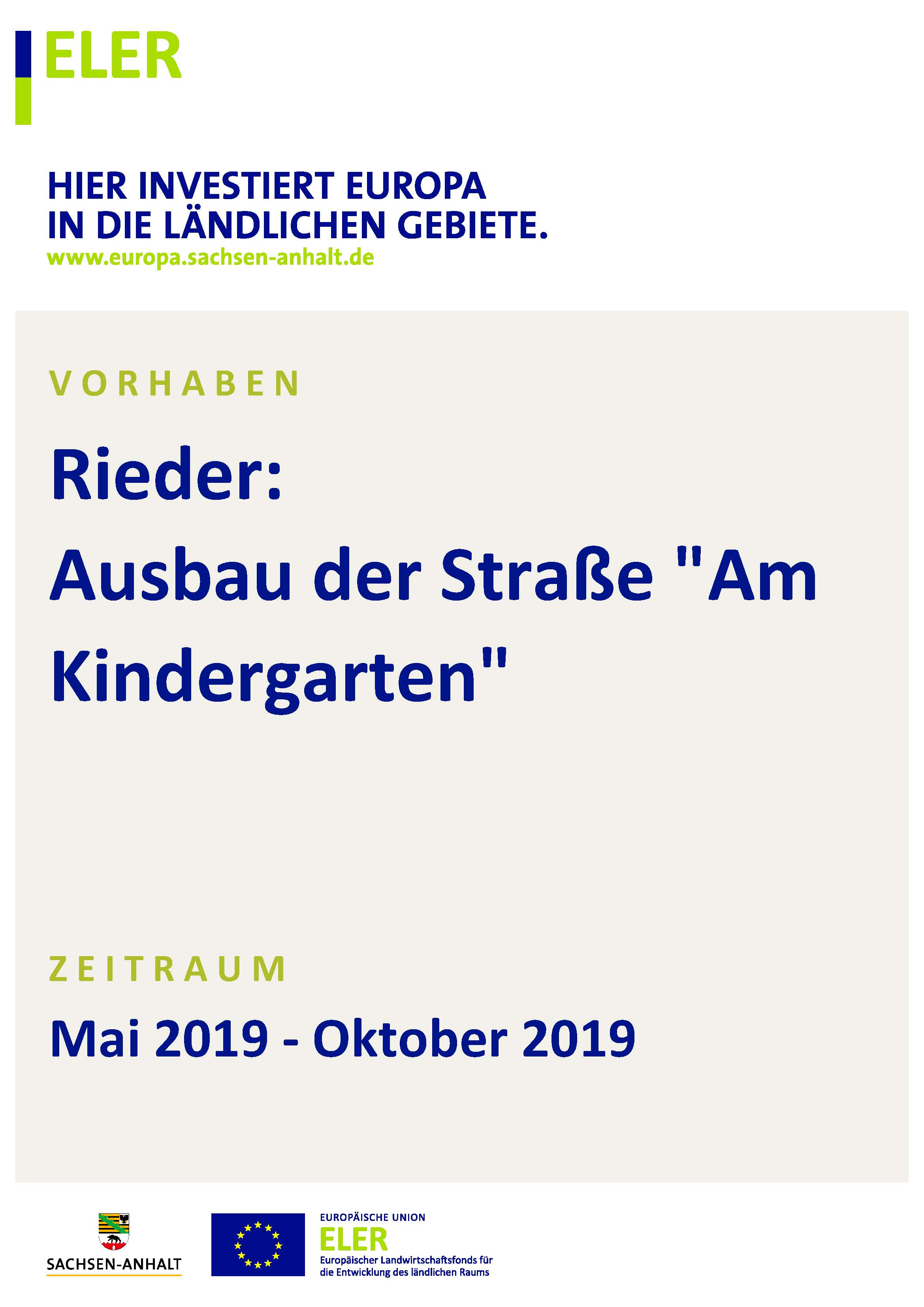 Straße am Kindergarten - ELER