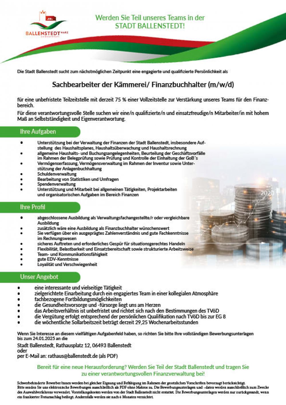 Stellenausschreibung Kämmerei/ Finanzen